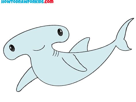 How To Draw A Hammerhead Shark Easy Drawing Tutorial For Kids | Images and Photos finder