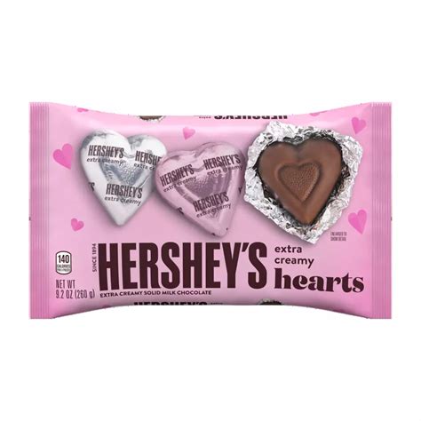 HERSHEY'S Extra Creamy Milk Chocolate Hearts, 9.2 oz bag