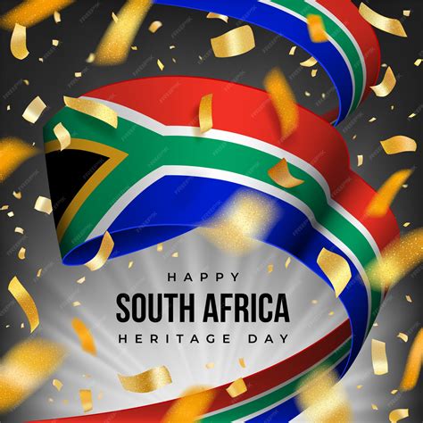 Premium Vector | Happy South Africa Heritage day greeting card withmnational flag of RSA and ...