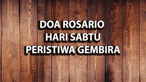 Doa Rosario Hari Sabtu Peristiwa Gembira 2021 dan Urutan Lengkap Doa Rosario - Tribunsumsel.com