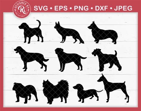 Dog Breed Silhouette Svg Dog Silhouette Svg Dog Clipart Dog | Etsy