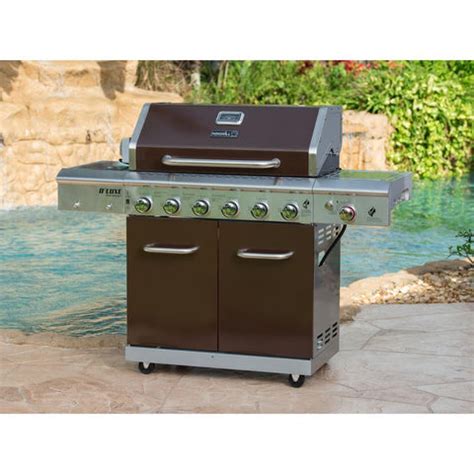 Nexgrill Deluxe 6-Burner Propane Gas Grill in Mocha with Ceramic Seari | MrOrganic Store