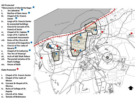 Old Goa Map showing control lines, 50,100,200m Source: CCF study on Old ...