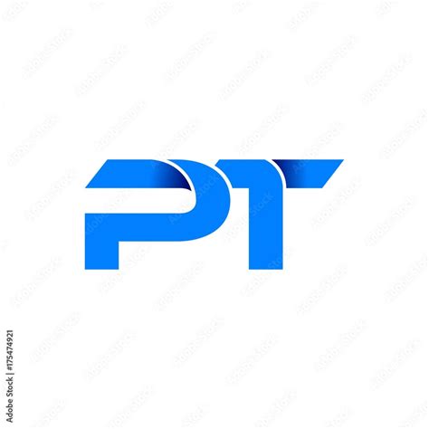 pt logo initial logo vector modern blue fold style Stock Vector | Adobe Stock