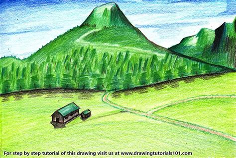 Mountain Easy Landscape Color Pencil Drawing / Please enter your email address receive free ...