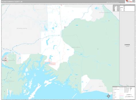 Valdez-Cordova County, AK Wall Map Premium Style by MarketMAPS - MapSales