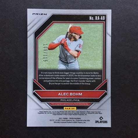 Alec Bohm Certified Autographed Rookie Card - craibas.al.gov.br