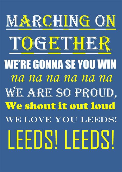 Leeds United Marching on Together Print | Leeds united, Leeds united ...