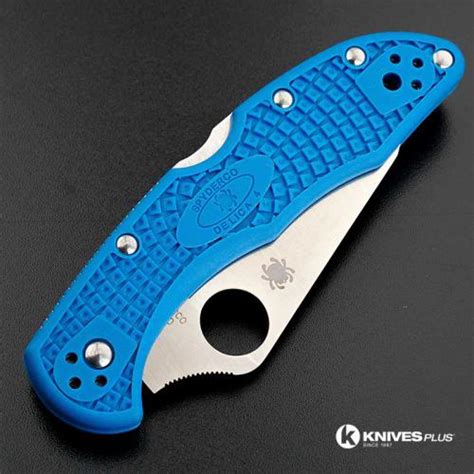 MODIFIED Spyderco Delica 4 - Regrind - Blue Handle