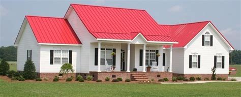 Exterior | Farmhouse exterior colors, Red roof house, Metal roof houses