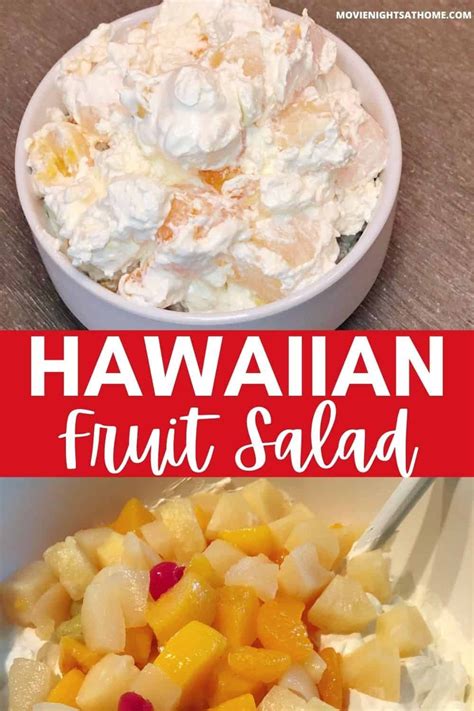 hawaiian fruit salad with whipped cream and pineapples in a bowl on the side