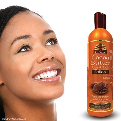 Okay® Cocoa Butter Face & Body Lotion, with its delightful island scent, is an instant ...