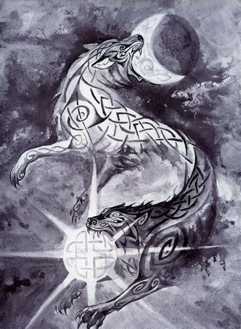 Skalli and Hati by https://www.deviantart.com/benu-h on @DeviantArt | Norse mythology tattoo ...