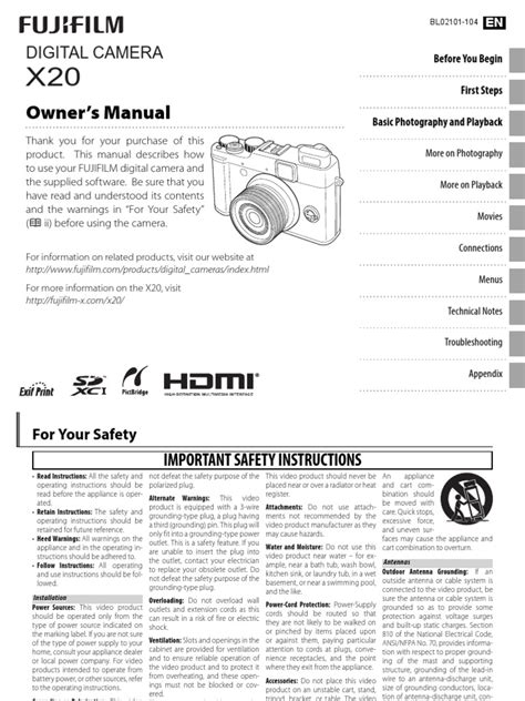 Fujifilm x20 Manual en | PDF | Battery (Electricity) | Battery Charger