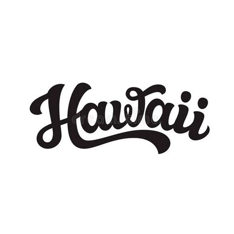 Hawaii. Hand drawn lettering text vector illustration | Hand drawn ...