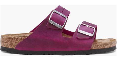 Birkenstock Arizona Festival Fuchsia Natural Oiled Leather Two Bar ...