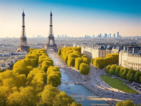 Premium AI Image | Beautiful panoramic view of Paris beautifully made ...