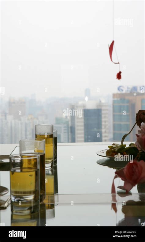 view from a hotel room to the skyline of Shanghai Stock Photo - Alamy