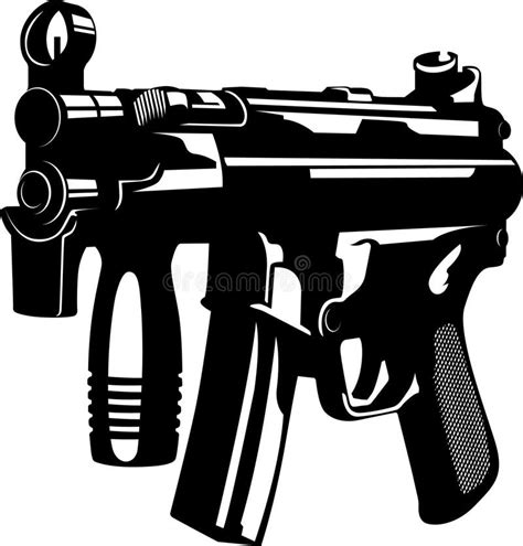 Machine gun stock vector. Illustration of rifle, metal - 32926386