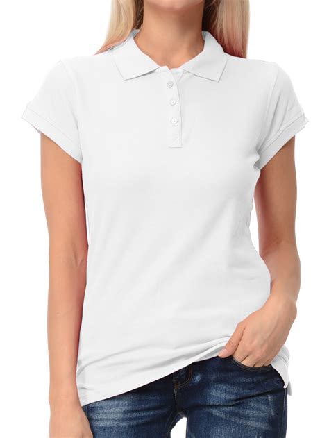 Basico - Basico White Polo Collared Shirts For Women 100% Cotton Short ...