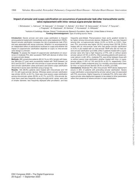 (PDF) Impact of annular and cusps calcification on occurrence of ...