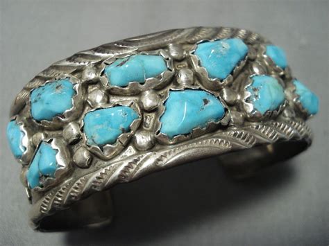 Vintage Native American Jewelry Navajo Bracelet Sterling Silver Turquo – Nativo Arts