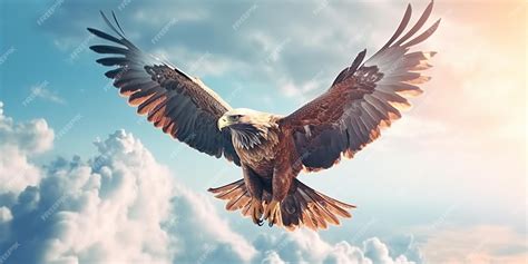 Premium AI Image | An eagle flying in the sky at sunset