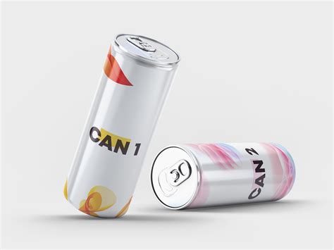 2 Free Soda Can Mockup (PSD)