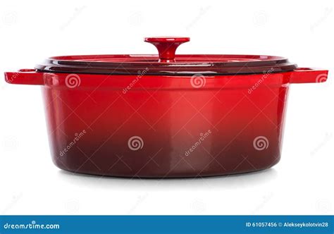 Red Pan For Cooking The Daily Meal. Stock Photo - Image: 61057456