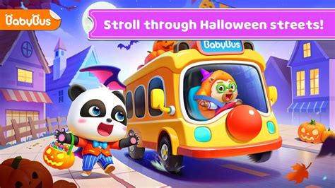 Truck Rescue School Bus is Fire Truck and stroll Through Halloween street's! cartoon all kids👶 ...