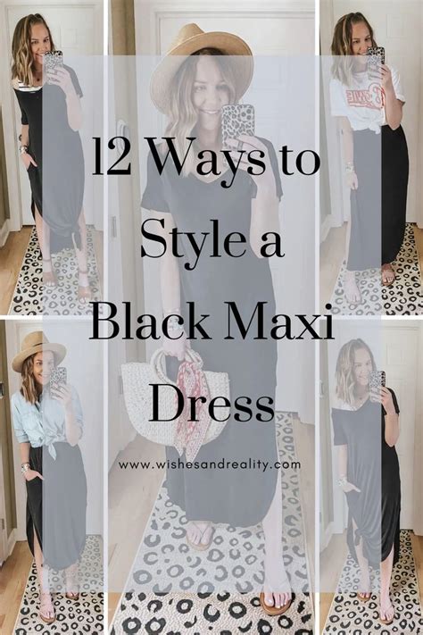 12 Ways to Style a Casual Black Maxi Dress - Wishes & Reality | Black ...