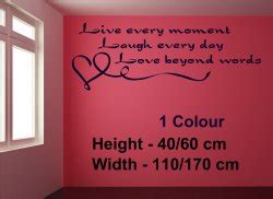 'Live every moment...' Wall Quote | Wall Stickers Store - UK shop with ...