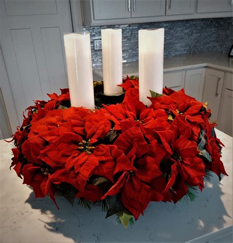 Poinsettia Centerpiece - Etsy