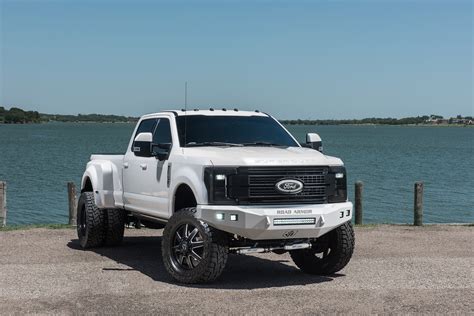 2017 Lifted 4x4 Ford F-350 Platinum Dually White Truck Build RAD