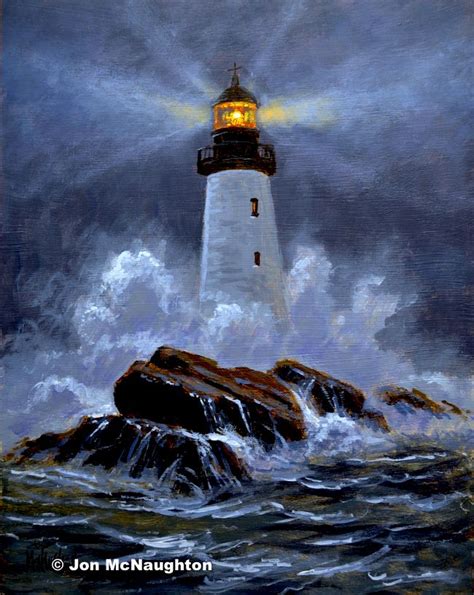 Lighthouse Paintings At Night