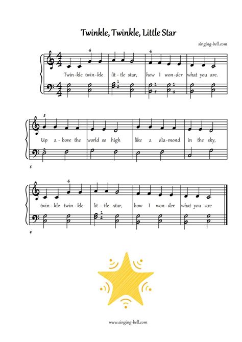 Twinkle Twinkle Little Star Piano Sheet Music, Notes, PDF