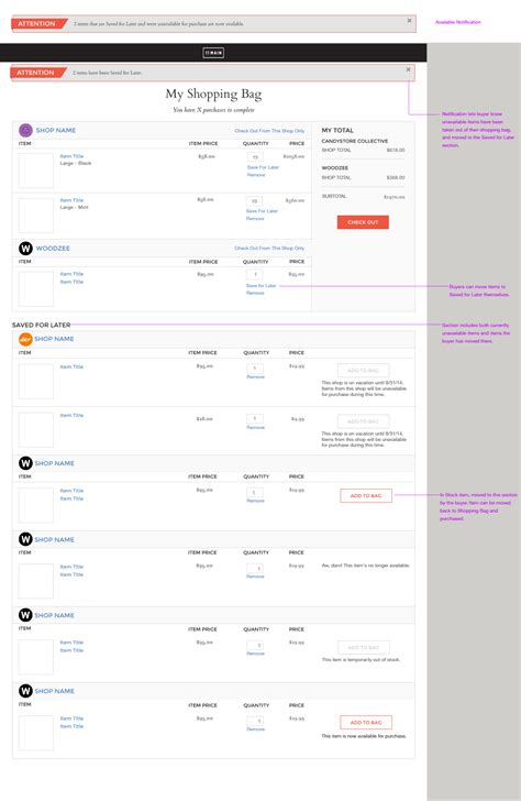 Wireframes – Shopping Cart, 11 Main by Chrystal Jaeger at Coroflot.com