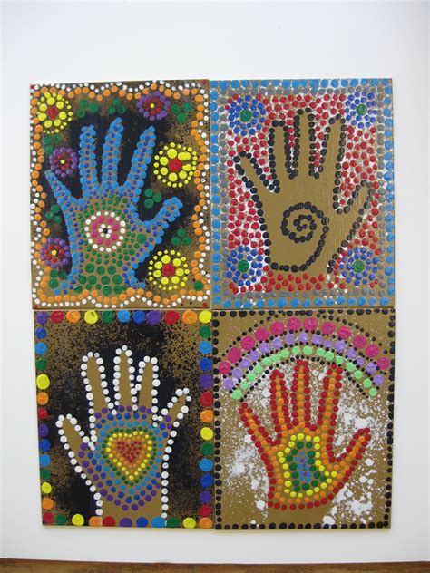 Ms Maggie Mo's Australian Aboriginal hand project: spray hand with ...