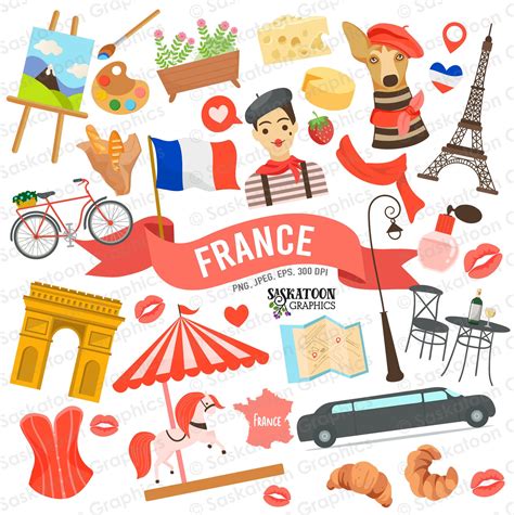 France Travel Clip Art French Flag World Culture European Continent ...