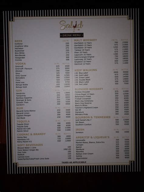 Menu at THE 25TH HOUR, Mumbai