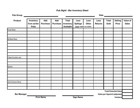 Sample Bar Inventory Spreadsheet Inventory Spreadsheet Spreadsheet Templates for Busines Liquor ...