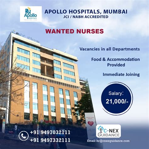 Nursing Recruitment for Apollo Hospitals, Mumbai - C-Nex Guidance Private Limited