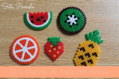 Srta Pomelo: DIY: imanes de fruta con Pyssla.