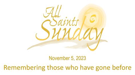 Nov. 5, 2023 - All Saints Sunday — Home Page