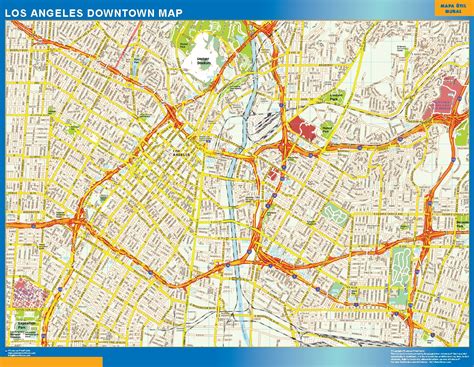 Biggest Los Angeles downtown map | Wall maps of the world & countries for Australia