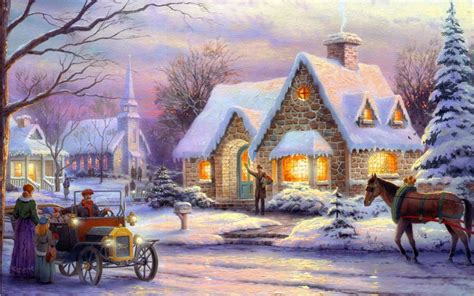 Vintage Christmas Scenes Wallpapers - Top Free Vintage Christmas Scenes ...