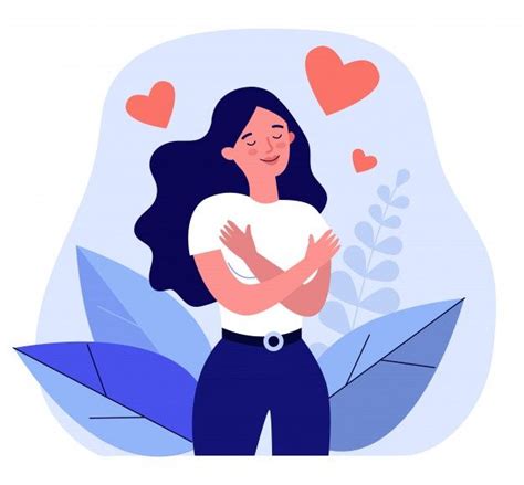 Mujer feliz abrazando a sí misma | Premium Vector #Freepik #vector #corazon #mujer #caracter # ...