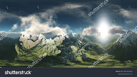 Sunset Mountains Hdri Environment Map Round Stock Illustration ...