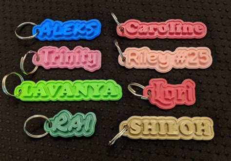 Personalized Keychain 3D Printed to Your Custom | Etsy