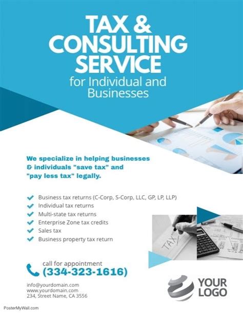 Tax & Consulting Services Flyer Poster Template